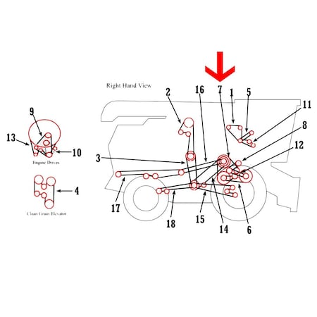 H113749 Cylinder Intermediate Shaft Belt Fits John Deere 6600 6620 7700